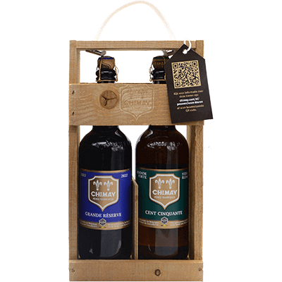 Chimay Biergeschenk 2x75cl in Houten Kist 